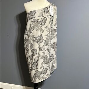Chaus Elegant Gray Paisley Women's one shoulder dress size 14